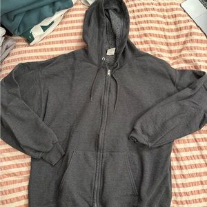 Dark gray oversized zip up
